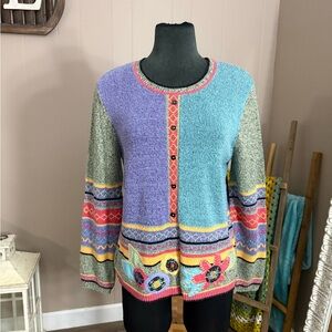 VTG Koret • Grannycore Colorful Patchwork Style Sweater